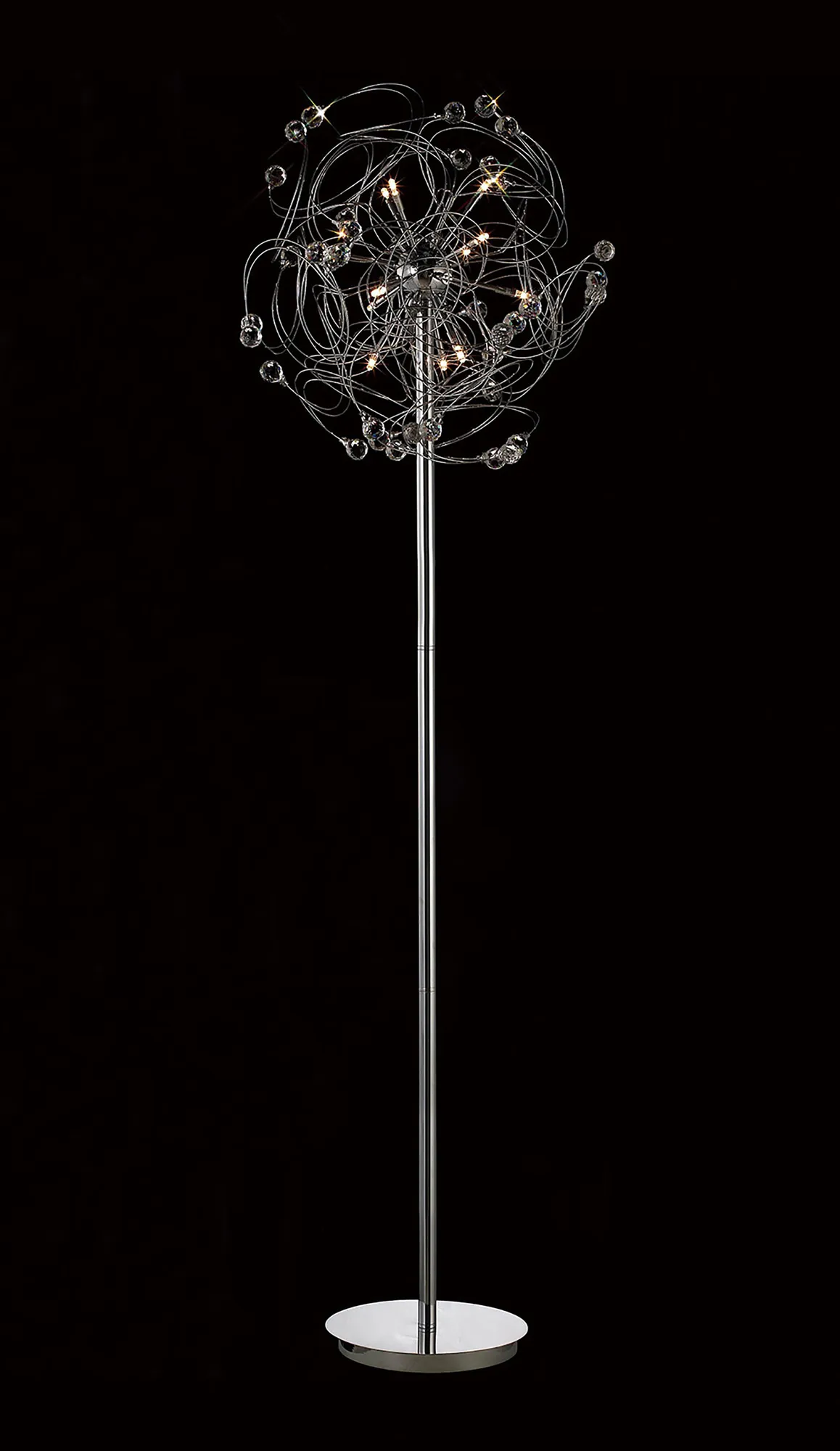 Messe Crystal Floor Lamps Diyas Multi Head Floor Lamps